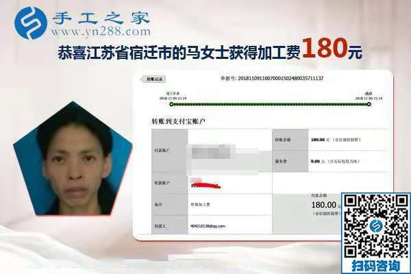 人沒有不想掙錢的，江蘇宿遷家庭婦女馬女士堅持做手工活賺錢